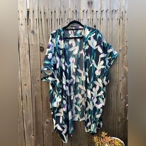 Urban Outfitters iris print silky kimono
